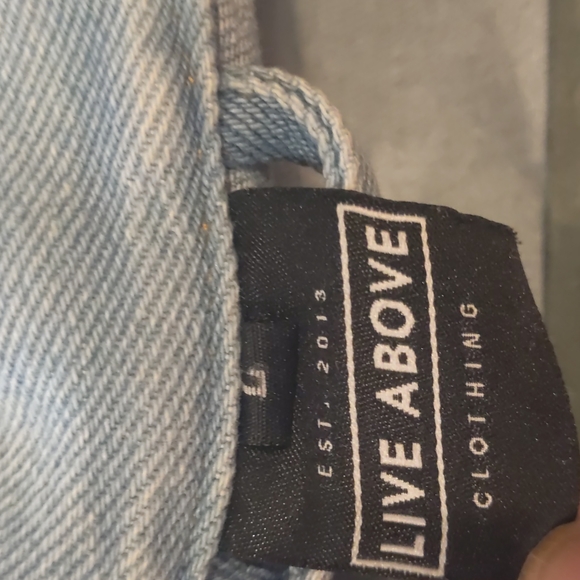 Never worn Live Above Black Legendary Blue Denim Unisex Jacket in size L. - Picture 7 of 7